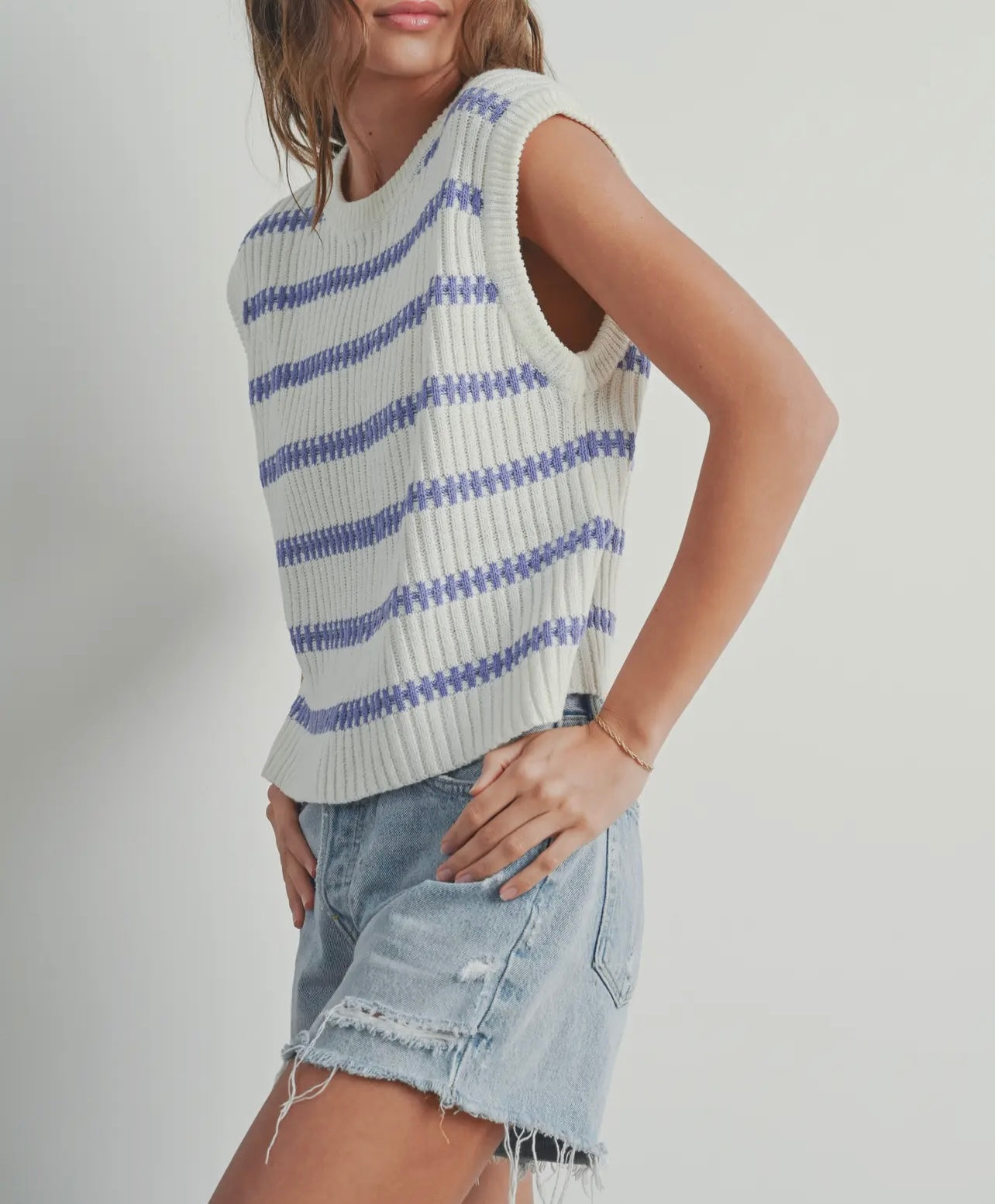 Crew Neck Striped Top